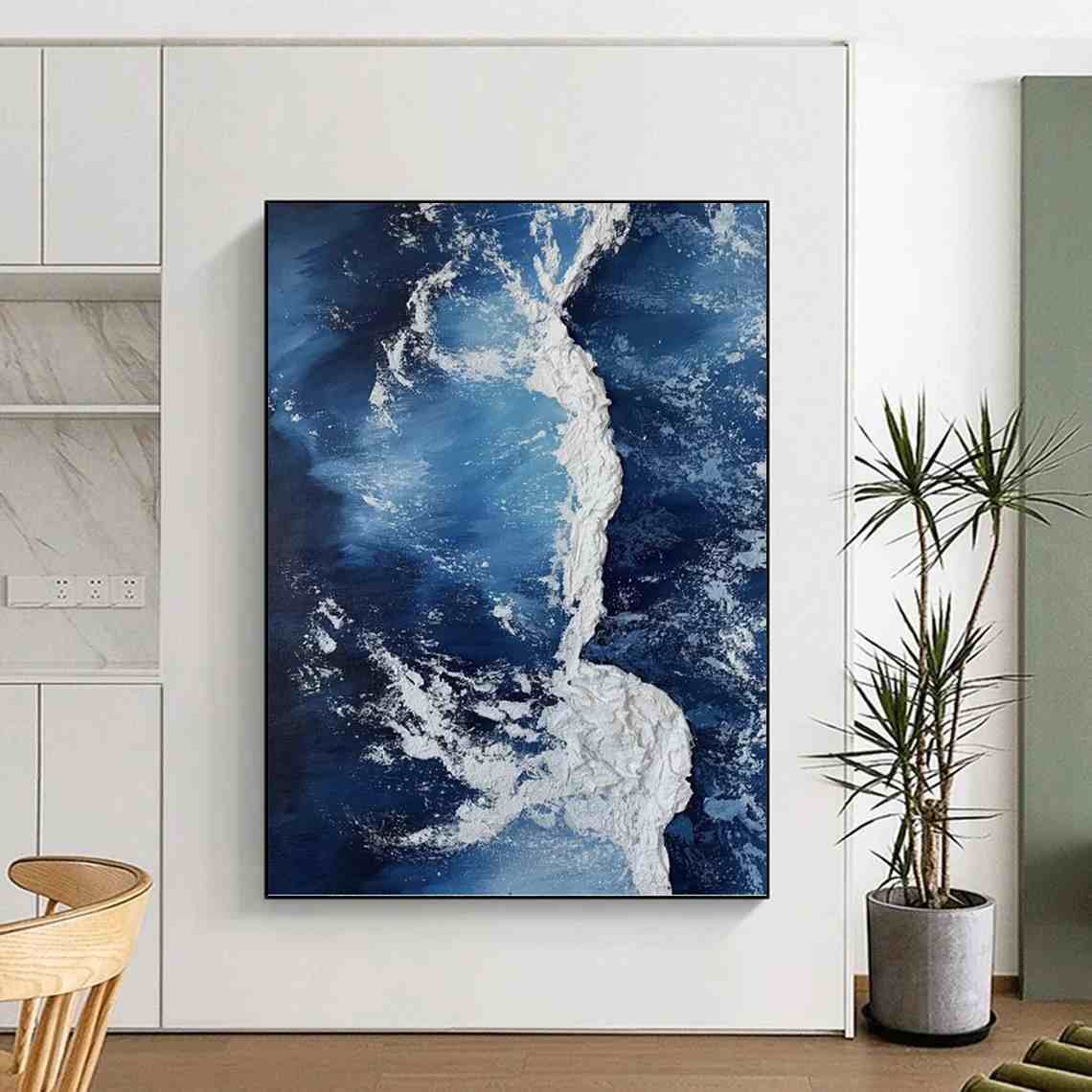 Oceanic Coastal Blue - big modern art for loft